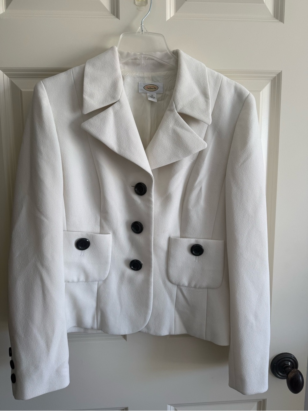 Talbots Off White Blazer with Black Buttons 101